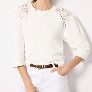 Joanne Crochet Trim Sweatshirt